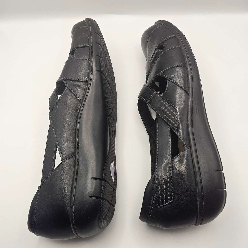 Clarks Bendables Women's Black Leather Mary Jane Comfort Shoes Size 7.5 - Picture 8 of 11